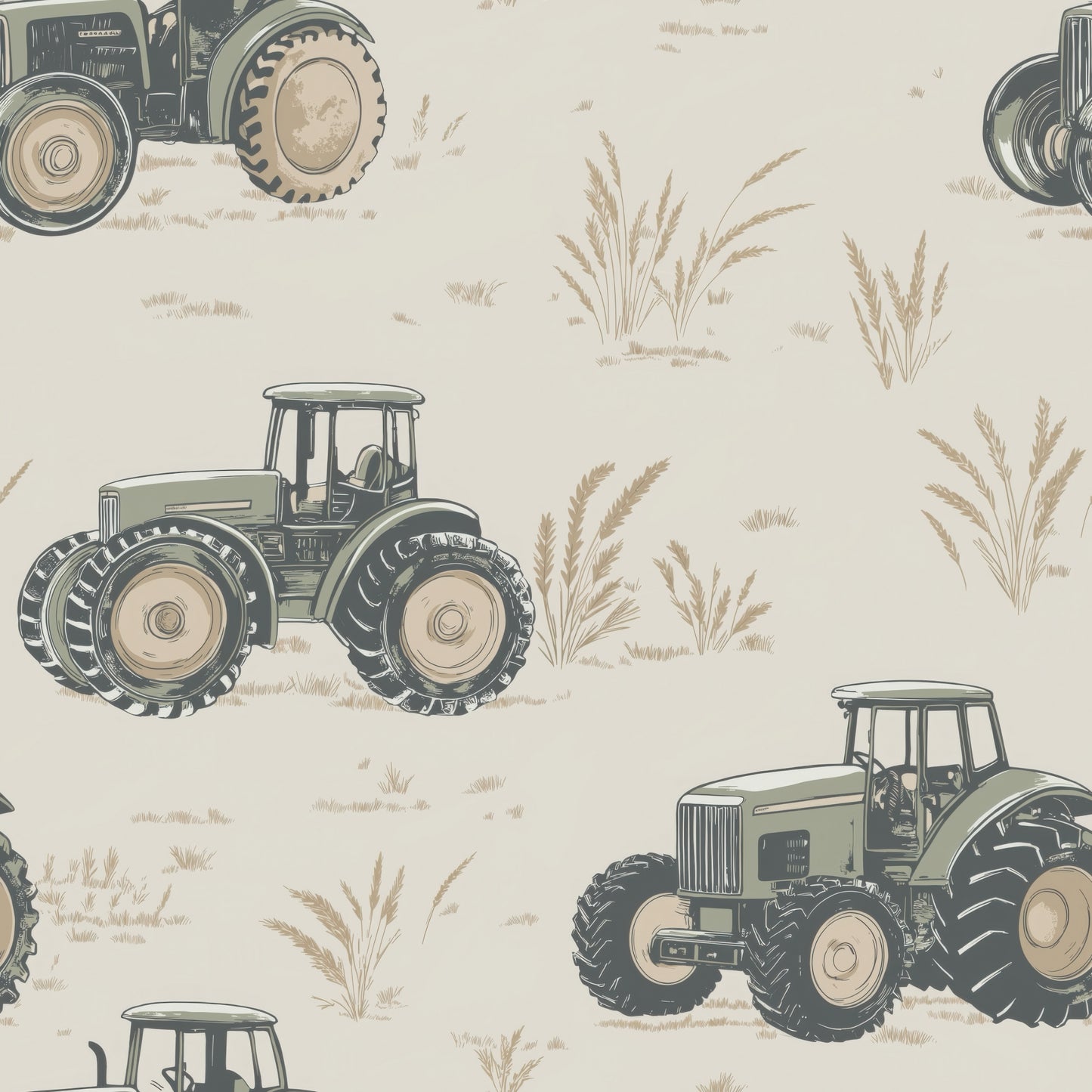 Antique Tractors Two Piece Set